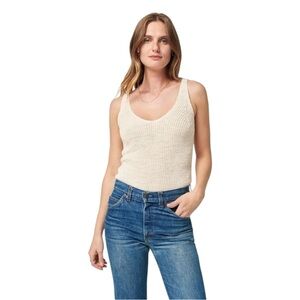 Faherty Miramar Linen Blend Tank Natural‎ Knit Slim Strap Top Women’s Medium